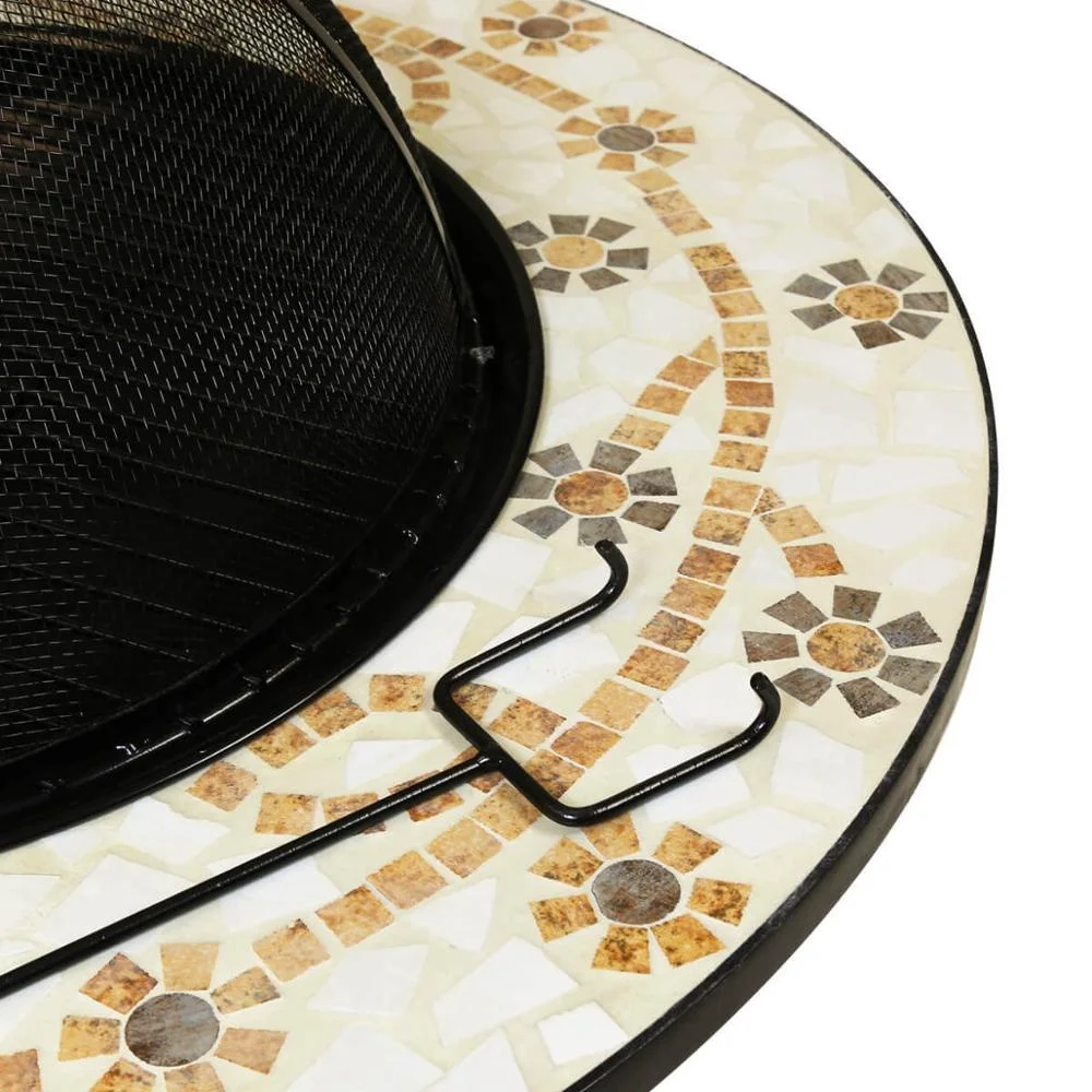 Outdoor  garden wrought iron mosaic fire pit table