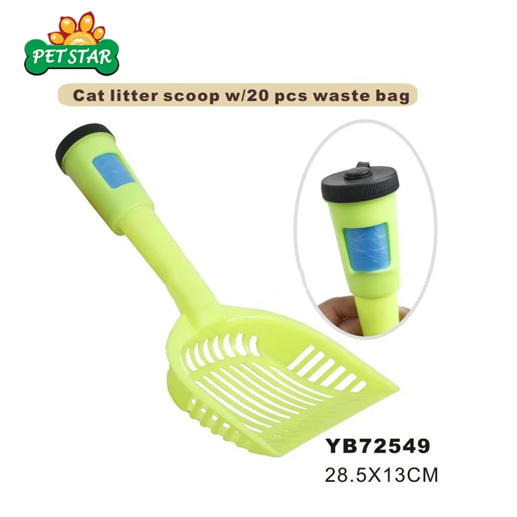 Wholesale Custom Integrated plastic pet Cat Litter Scoop with Wastebag