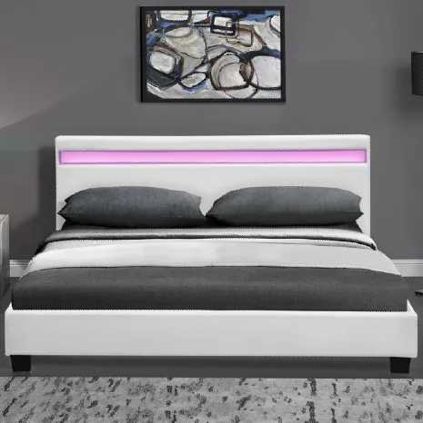 Popular Model Full Size Wooden Bed Headboard with LED Light