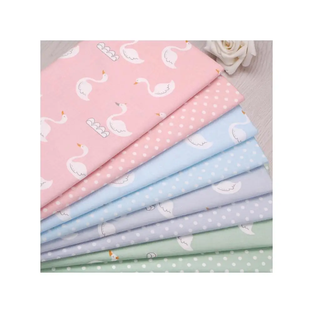 Cartoon Goose Printed Cotton Fabric Twill Eco-Friendly&Breathable Cloth For Sewing Baby Bedding Sheet Handicrafts