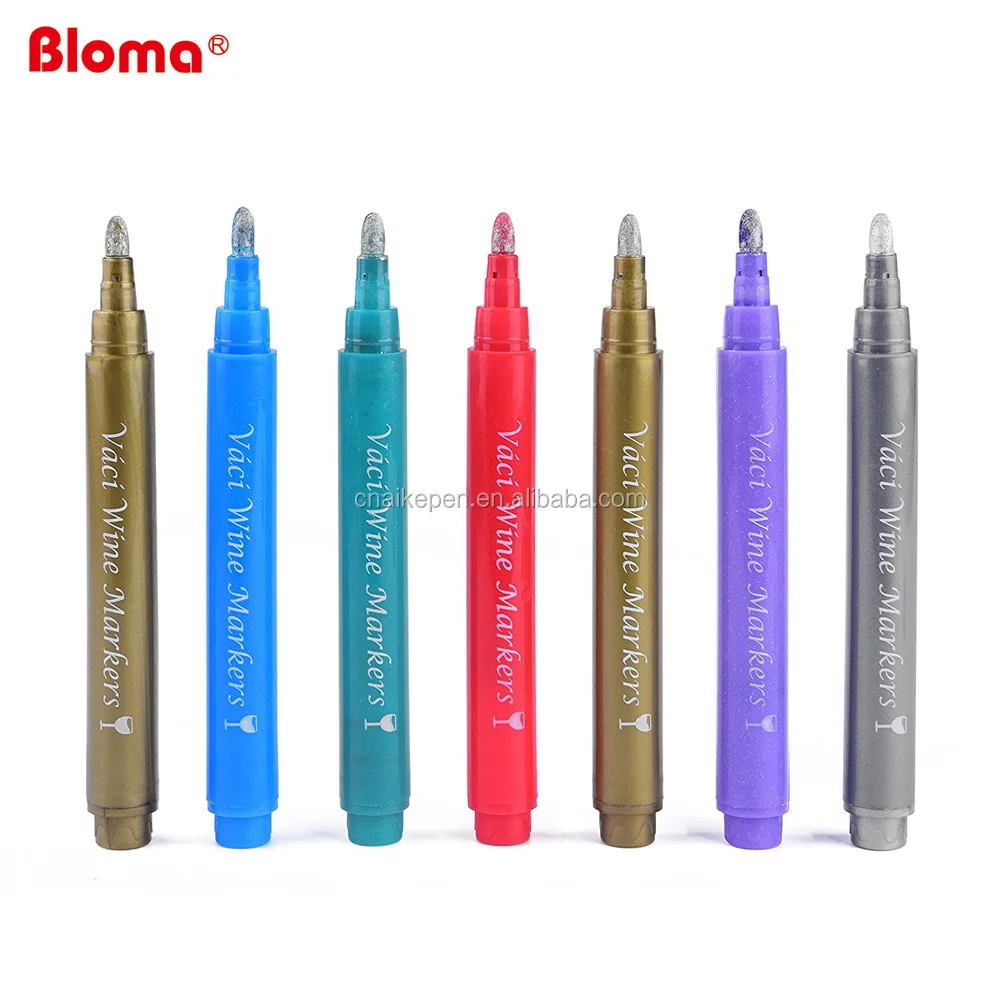 
Bloma Free Sample Cheap Cost metallic wine glass marker pen to write on glass, window etc 