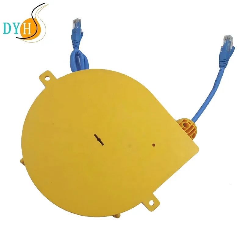 5.5 M customized CAT6/VGA/multi-cores signal extension cord spring loaded retractable ethernet cable reel