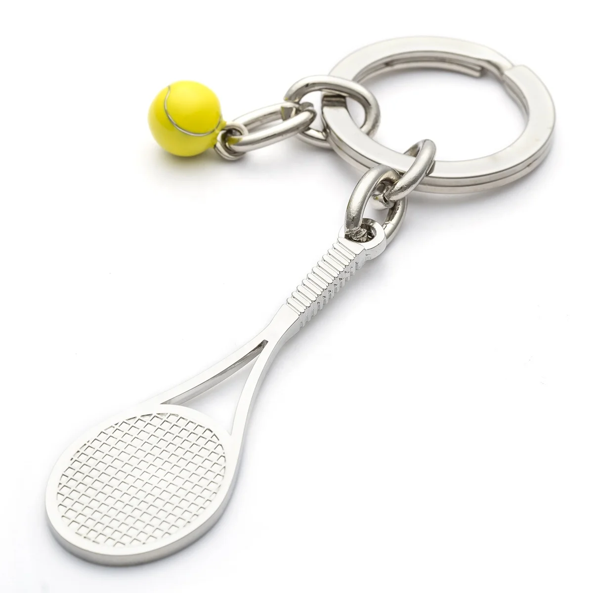 Hot sales metal zinc alloy sport design tennis custom keychain