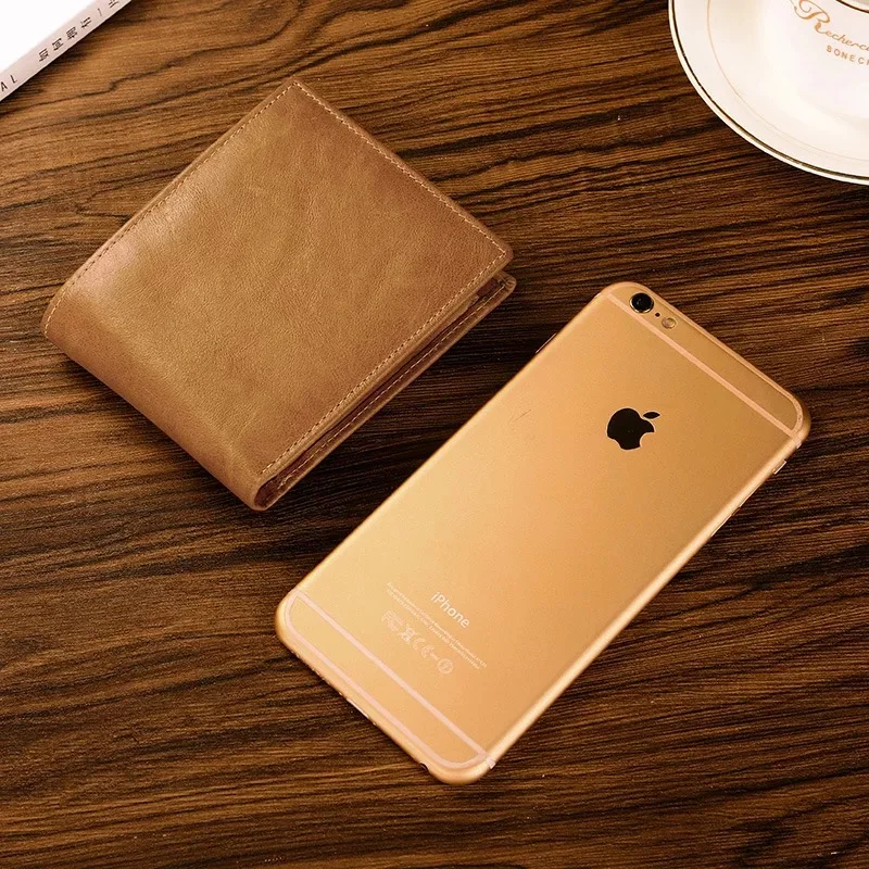 2021 Best coin slot wallet vintage genuine leather mens coin sorter wallet