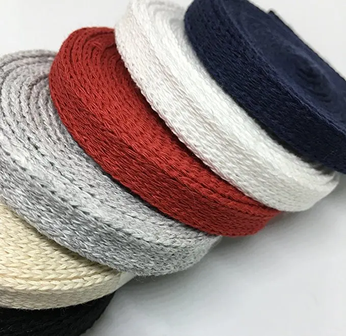 Wholesale custom design cotton braided flat hoodie drawstring cords