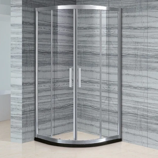 
UPC simple Painting tempered glass round PP tray sliding door shower cabin room 