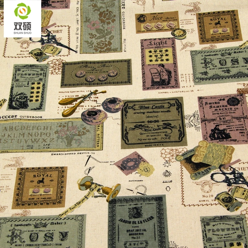 High Quality Japanese& Korean Style Linen Fabric ZAKKA Vintage Design Cloth For Home Decoration