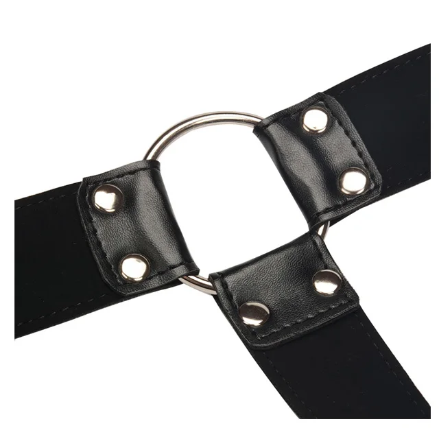 Мужской нагрудный ремень Bulldog, черная кожа, 4 ремня, двусторонний Мужской комплект для связывания