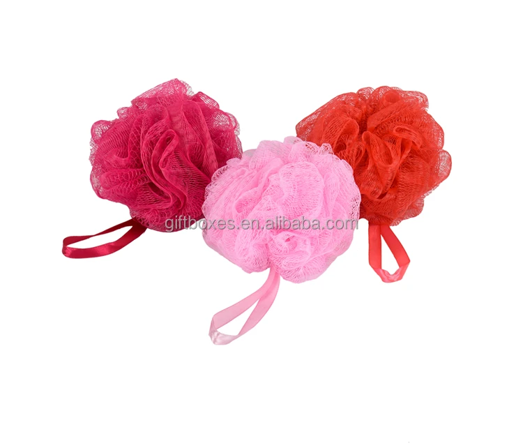 Высокое качество напечатанные мочалку сетки Губка ленты Душ Ванна мяч