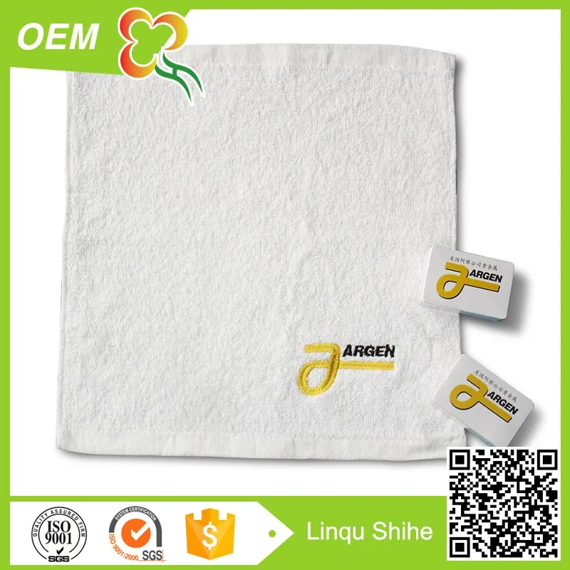 New promotional materials square cotton towel customize logo embroidery