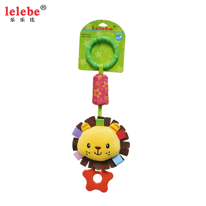 Baby crib decoration toy 2022 OEM wholesale baby bedroom hanging wind chime doll infant plush toy hand bell wind bell teether
