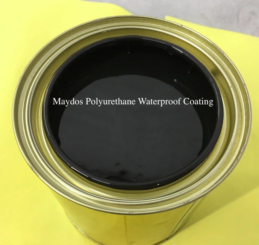 Полиуретановое водонепроницаемое покрытие черного цвета для подвальной стены