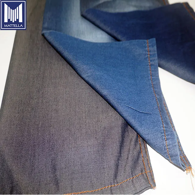 K8092 indigo blue soft light weight 4.5oz 32s blended jutecell hemp tencel denim fabric for shirt dress skirt