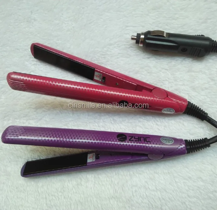High quality with best price car charger mini hair straightener hair iron for personal use