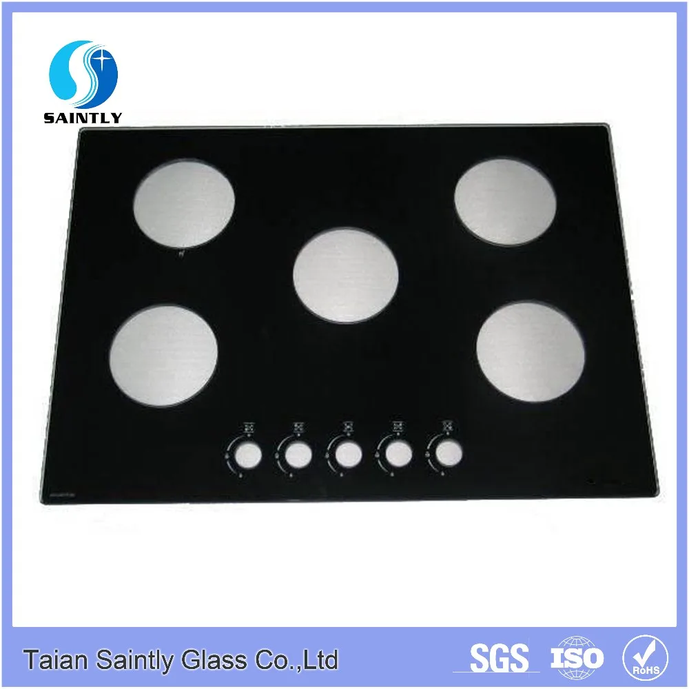 6mm 8mm Ral color painted silk screen printing toughened Gas stove cooker glass tempered glass for cooktop