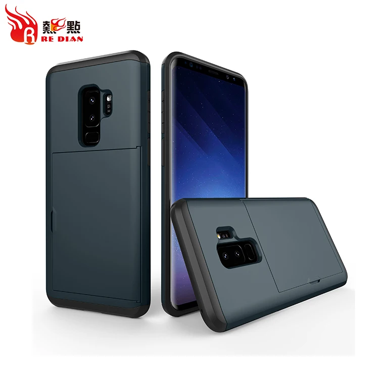 Оптовая продажа карты мобильного телефона чехол для samsung s9 плюс держателя карты случая tpu ПК бумажник чехол для galaxy s9