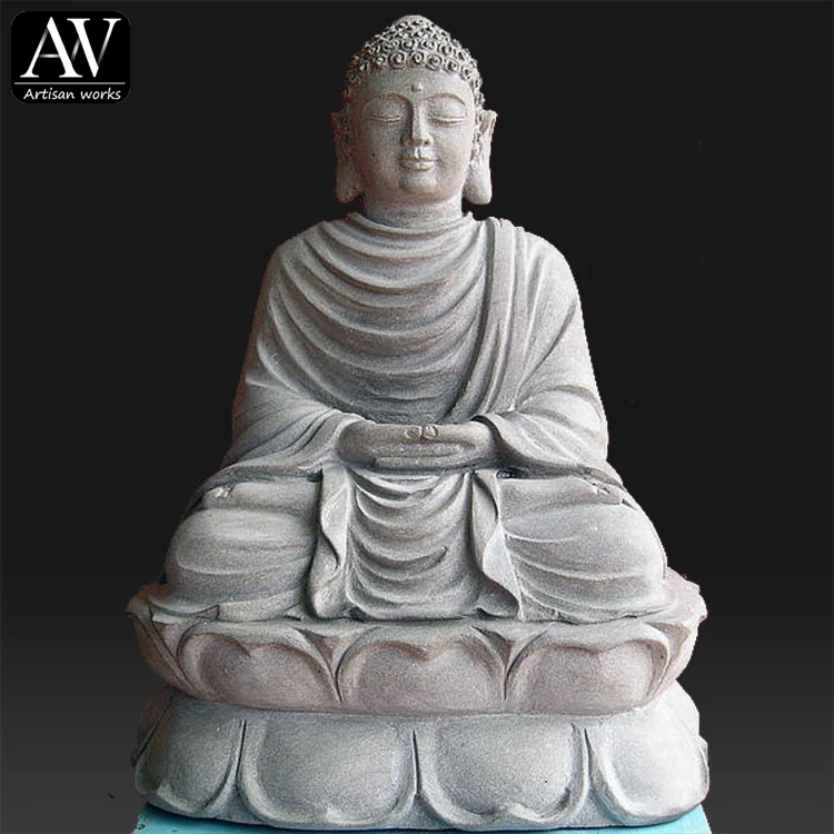 Natural garden stone large life size kwan yin statue