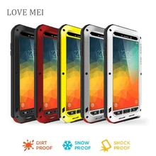 note5 n9200 Love Mei Waterproof Shockproof Gorilla Glass Metal Aluminum Case Cover For samsung galaxy note5 Three proofing cases