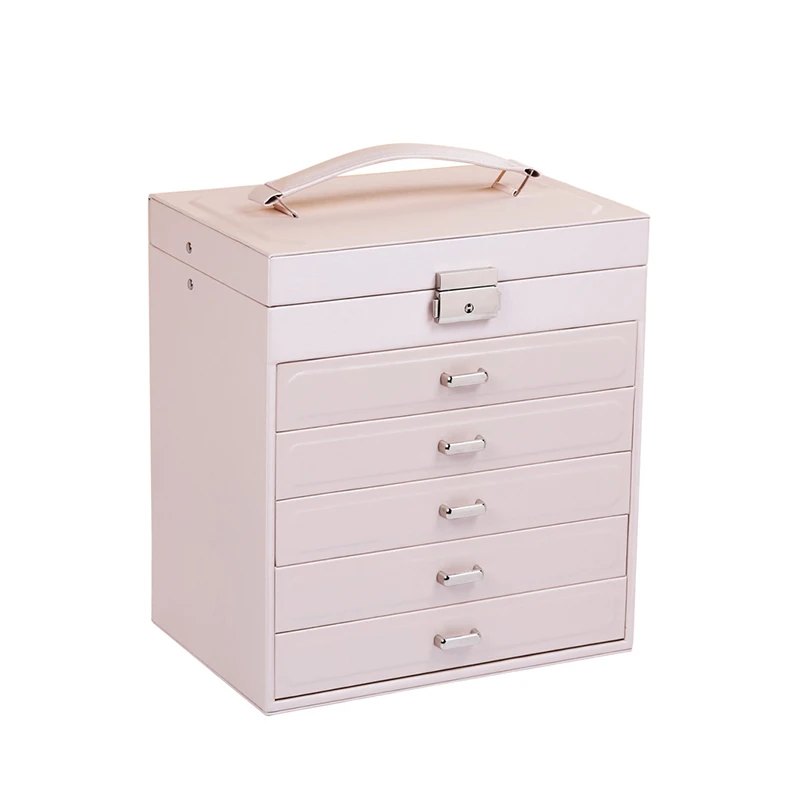 Wholesale Custom Logo Luxury Printed Large Gift Ring Storage Watch Cushion Wooden PU Leather Big Jewellery Box Case Jewelry Box