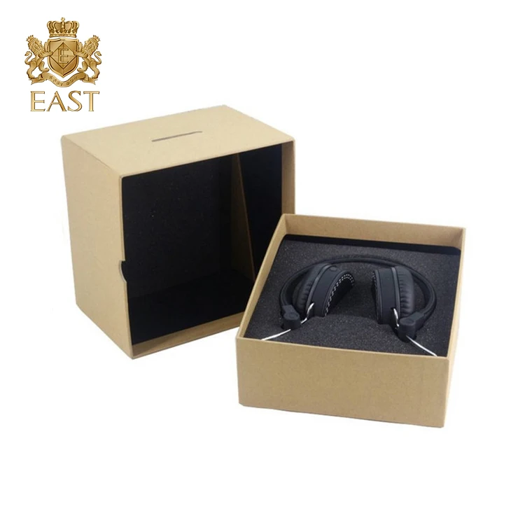 Cheap Price Square Brown Kraft Paper Gift Carton Packaging Box For Headphone Recycled Brown Kraft Paper Box