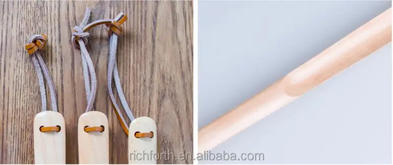 promotional 50cm hanging wooden shoehorn with custom logo