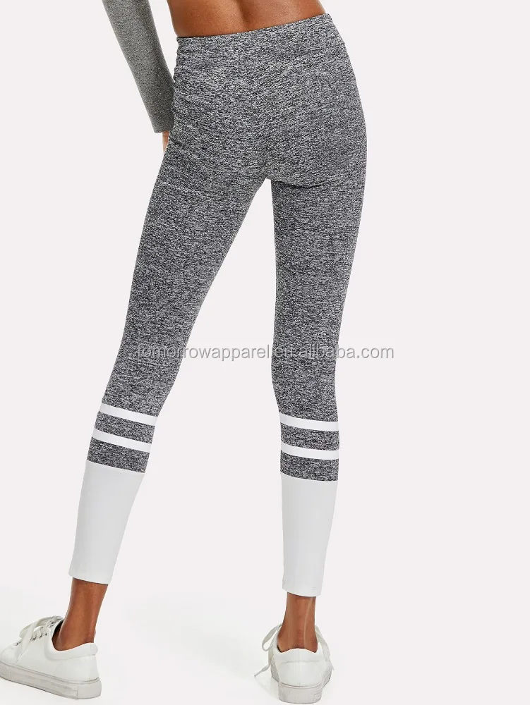 
Two Tone Striped Marled Knit Leggings OEM/ODM Manufacture Wholesale Fashion Women Apparel (TA7010L) 