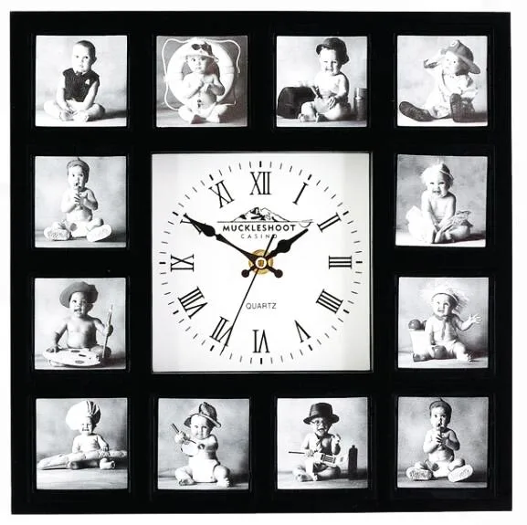 photo frame kids picture wall clock