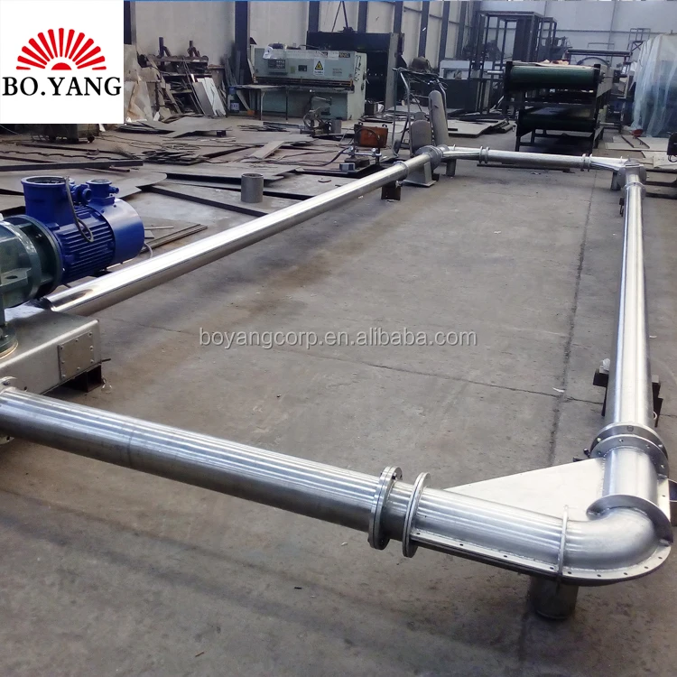 Food grade heavy-load steel pipe conveyor tubular drag chain conveyor