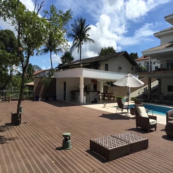 Outdoor light weight water-proof wpc composite hollow and grooved decking