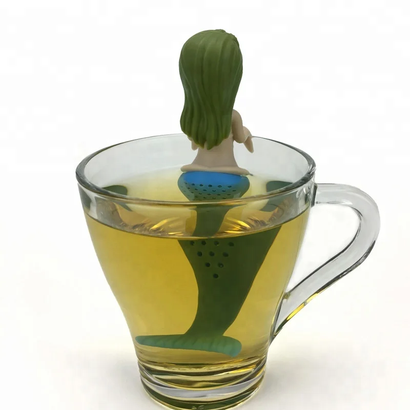 Eco friendly glass holder mermaid silicone Spoon Rest / snail Shape Silicone Teabag Holder/Cute Mini colorful Tea Bag Holder