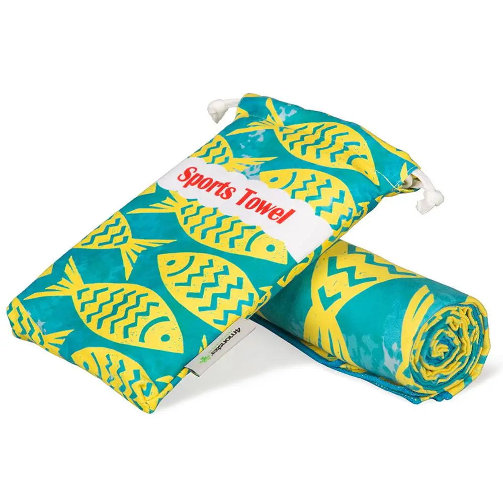 4monster factory best seller wholesale custom printing wave type microfiber beach towel fabric