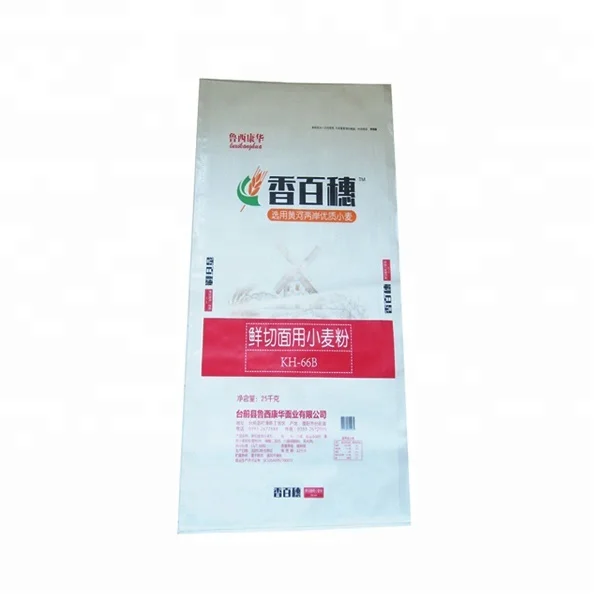 Красочный Печатный 25 50 кг Полипропиленовый плетеный мешок для упаковки пшеничной муки оптом