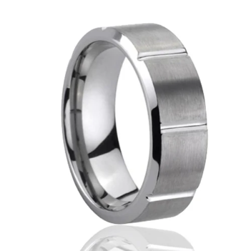 
hot selling brushed middle line mens tungsten rings 