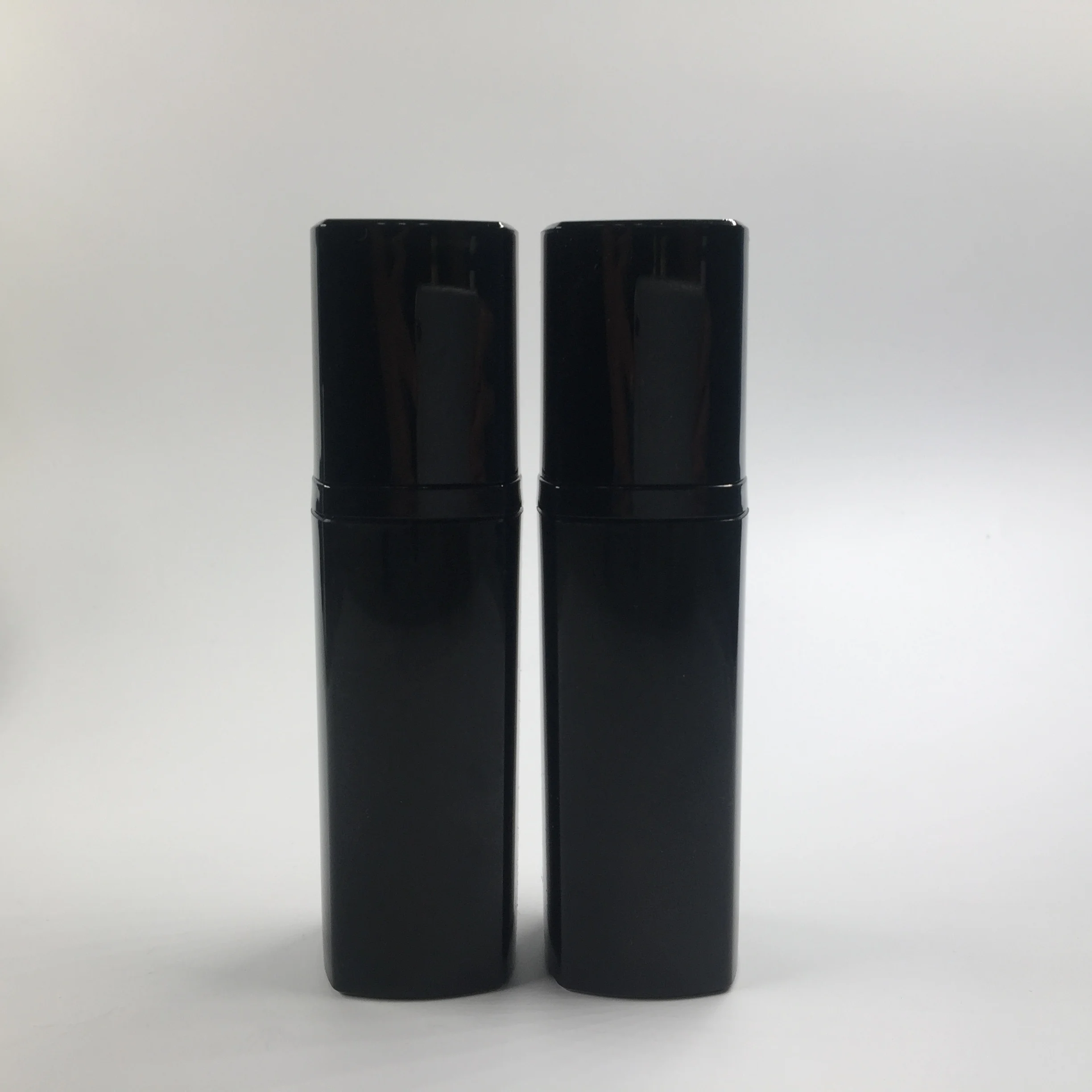 luxury black square acrylic vacuum airless pump cosmetic bottle for liquid foundation