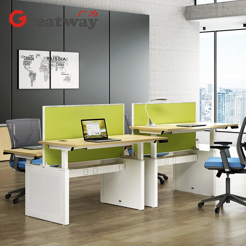 Adjustable Height Desk Hardware, Stand up Height Adjustable Work Table Electric Sit Stand Desk Office Furniture Modern Iron