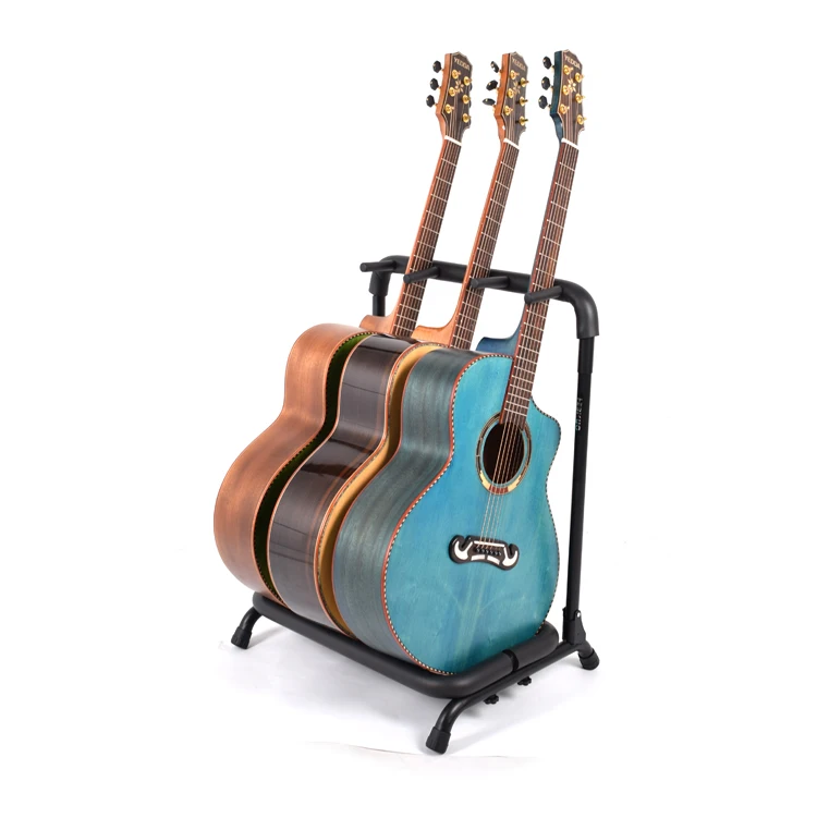 HEBIKUO ZSJ 73 iron guitar strap display stand folding guitar foot stand for three guitars (1600177744318)