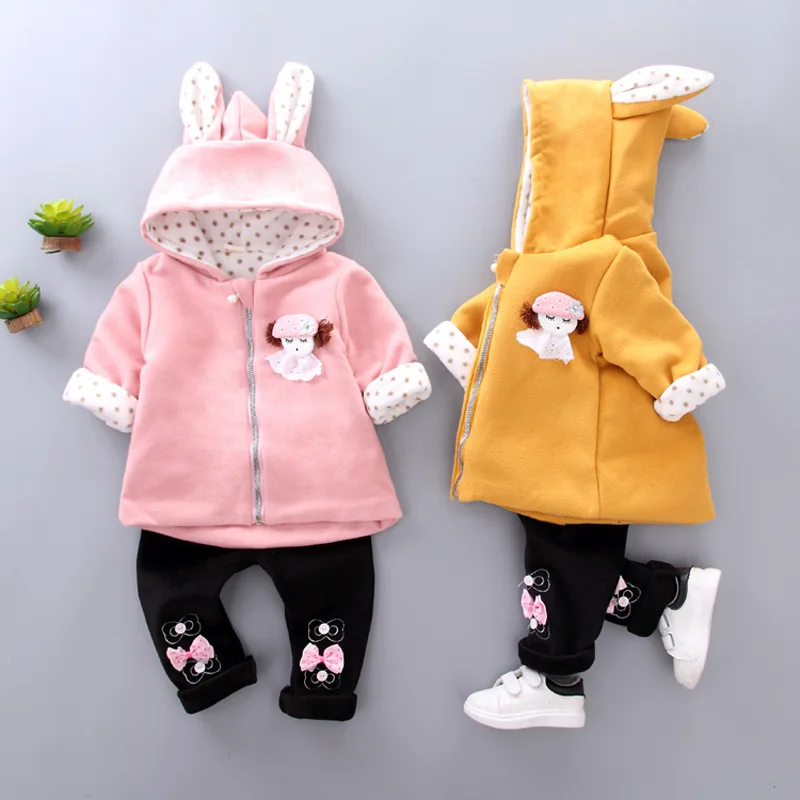 Cartoon Baby Garment New Born Baby 2pcs Zipper Girl Clothes Set Online