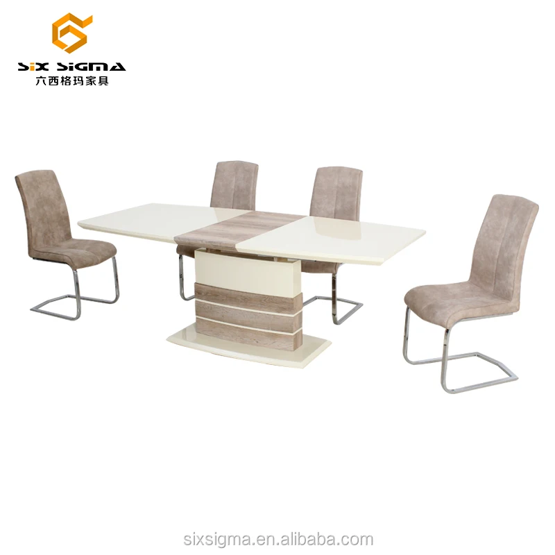 Nice  design kitchen table with high glossy mdf extension dining table