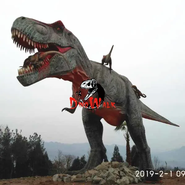 Outdoor amusement park animatronic realistic life size mechanized dinosaur model for sale