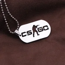 Games CS GO Stainless Steel Link Necklace For Men CSGO Anime Neckless Male Collier Homme Best Friends Statement Bijoux Jewelry