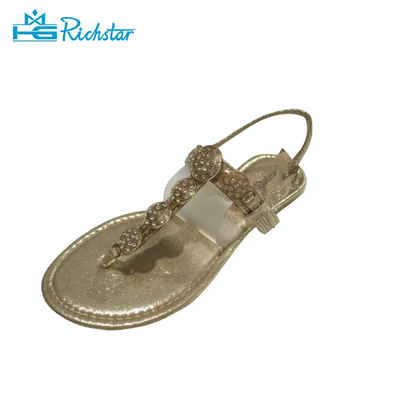 
Women tpr shoe sole material flip flops sandal for gillter PU upper 