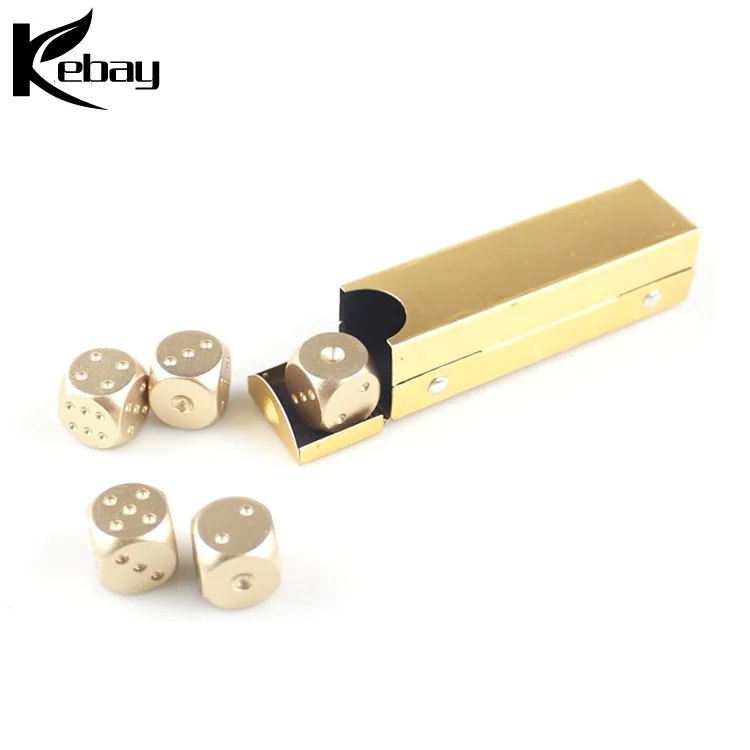 2018 Custom Metal Aluminium Alloy Gant Silver Dice For Game