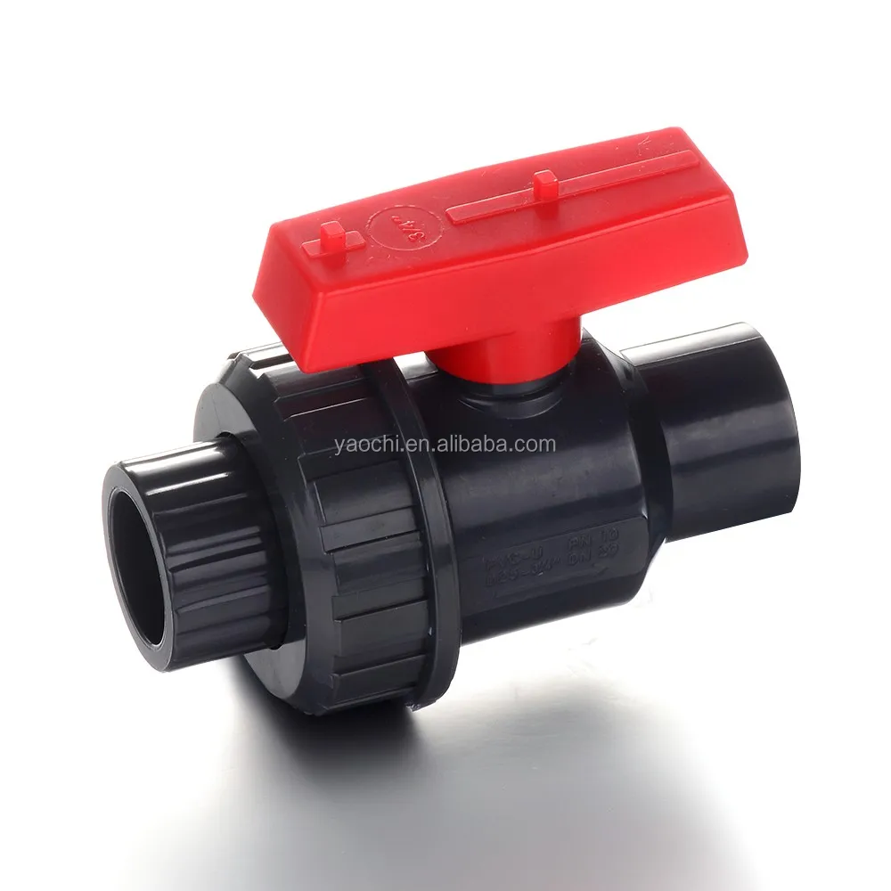Plastic Single Union Ball Valves ball stop valve PVC valves for irrigation (M x F)