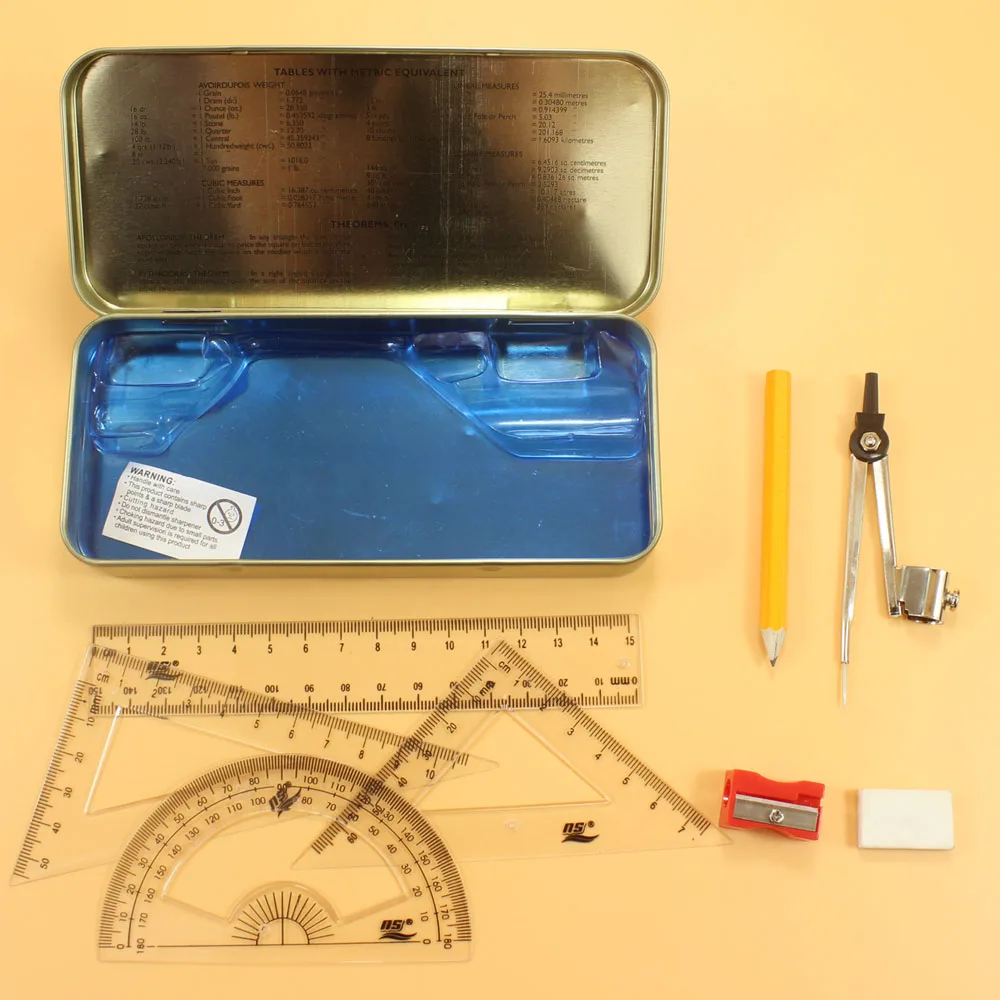 8pcs math sets,mathematical instrument box for Africa