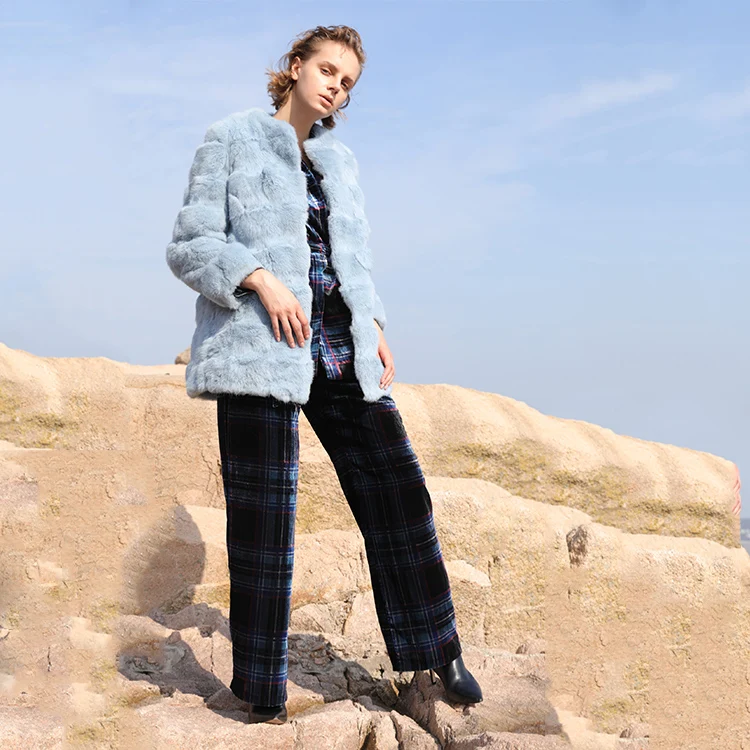 High Quality 100% Real Rex Fur Coats Luxury Oem Service Newly Fur Inner Lining Coat Oem Odm Fur Coats