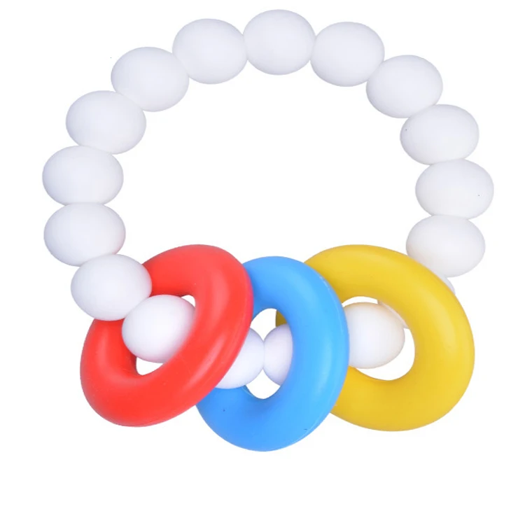 Xianghong company manufacture round shape 100% food grade silicone necklace baby teether