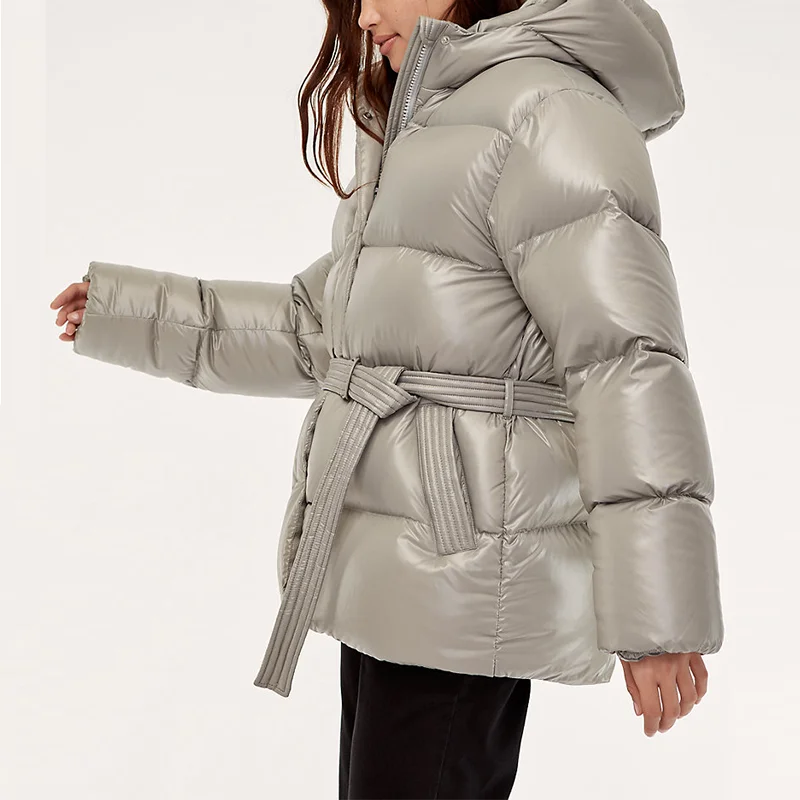 New Arrival Winter Nylon Waterproof  Down Cotton Short Jacket Puffer Casual Hooded Coat Women