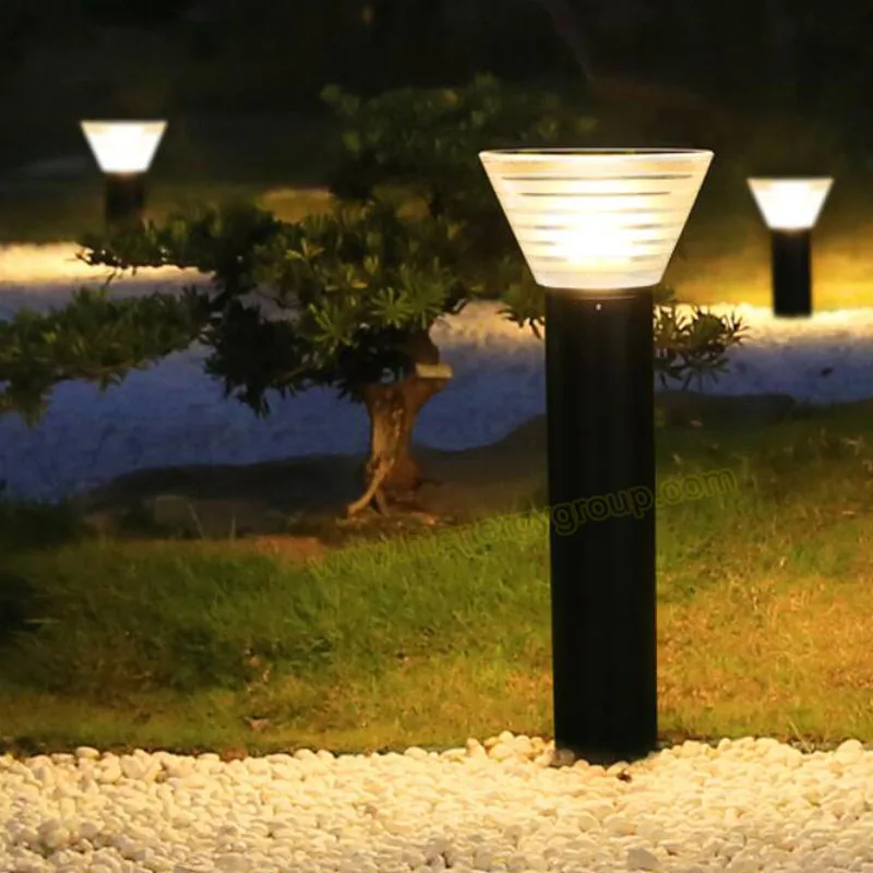 HiEnergy Aluminum solar powered garden solar led lawn lamp outdoor villa solar lawn lamp 5W working from dark to dawn