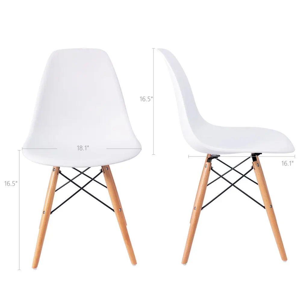 
Dining Chair Mid Century White Modern air-dried Plastic Chair 