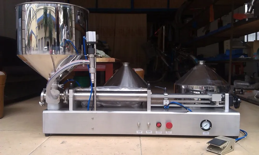 100g 250g 500g 1kg semi automatic small piston beverage honey  liquid paste filling machine